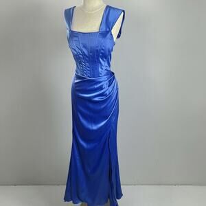 Prima Royal Blue Mermaid Dress Gown XL Corset Stretch Formal Prom Wedding